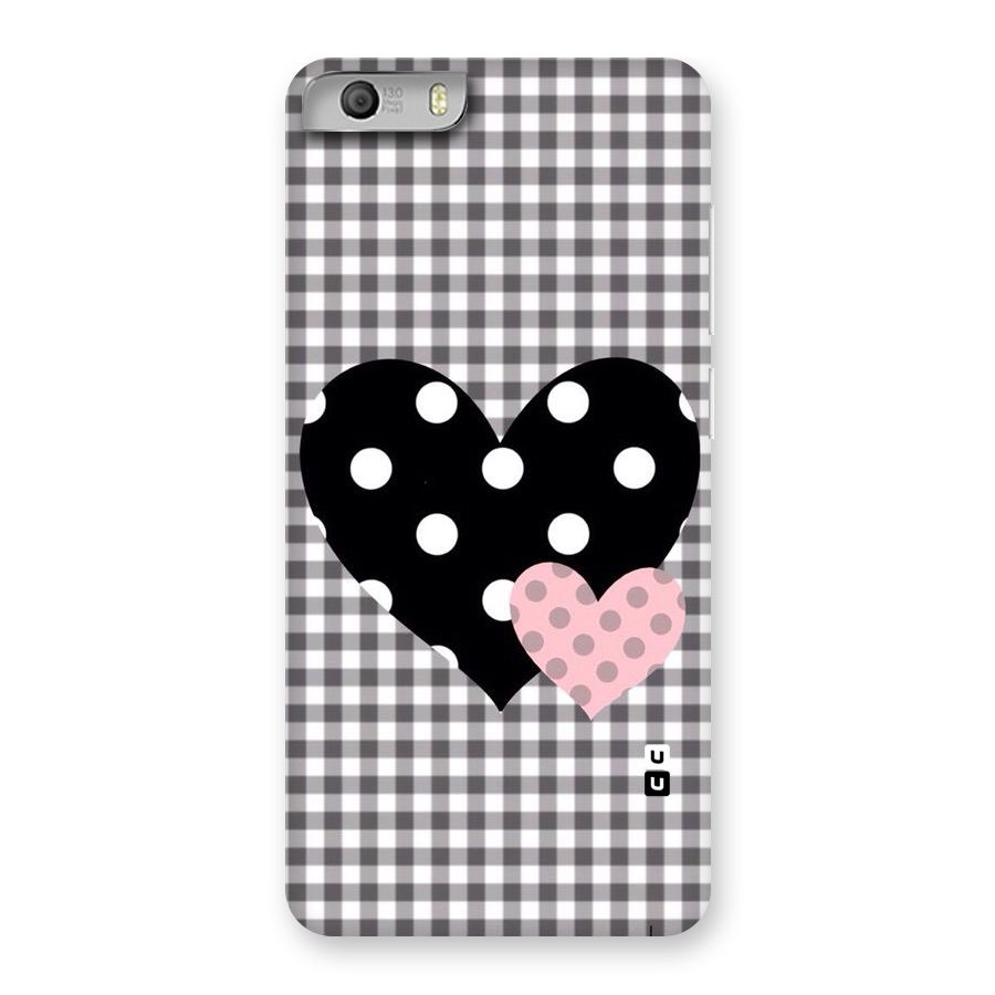 Polka Check Hearts Back Case for Micromax Canvas Knight 2