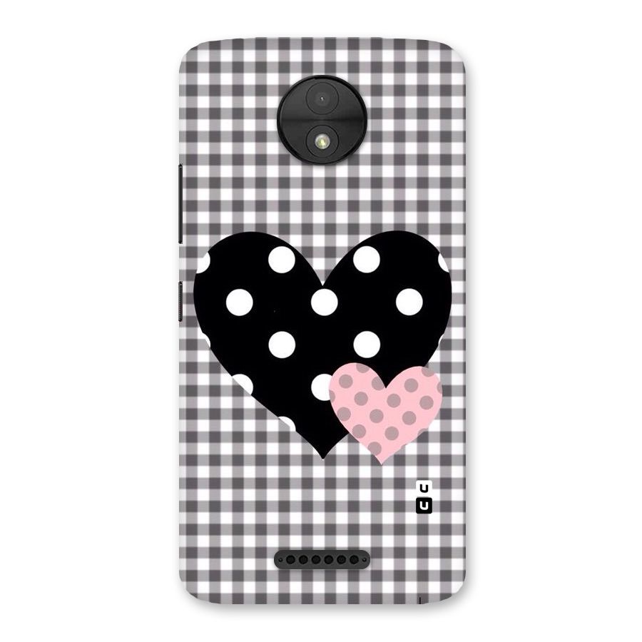 Polka Check Hearts Back Case for Moto C