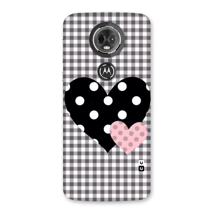 Polka Check Hearts Back Case for Moto E5 Plus