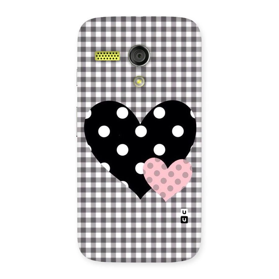 Polka Check Hearts Back Case for Moto G
