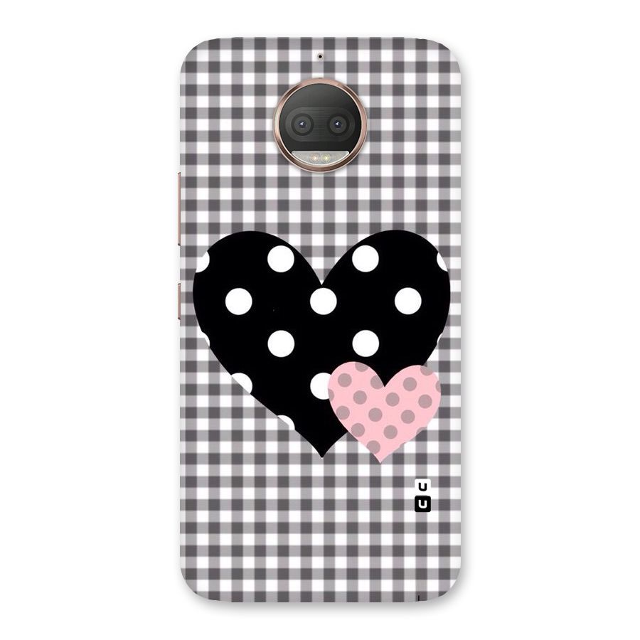 Polka Check Hearts Back Case for Moto G5s Plus