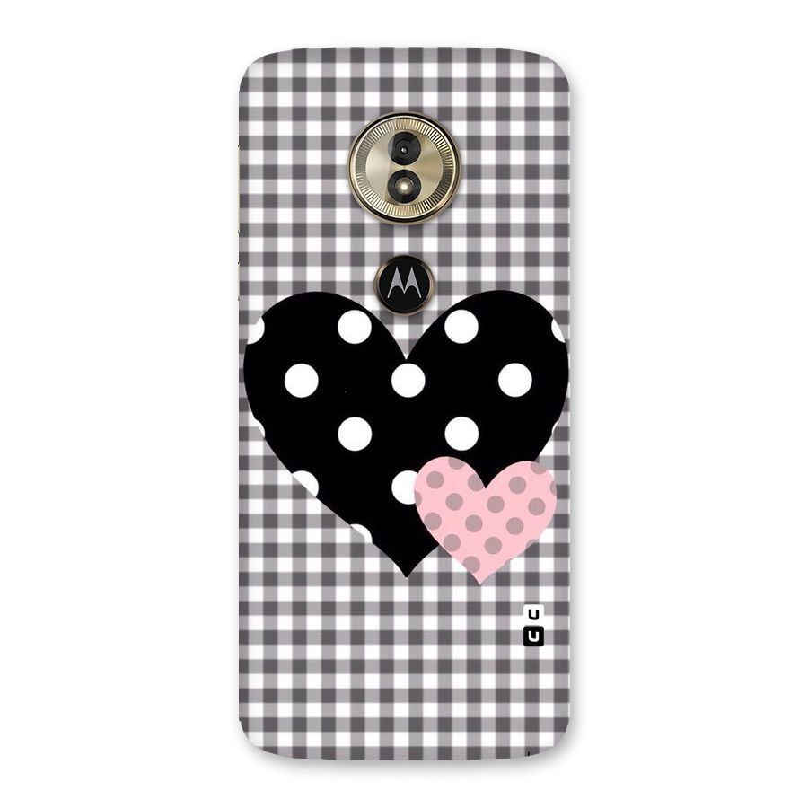 Polka Check Hearts Back Case for Moto G6 Play