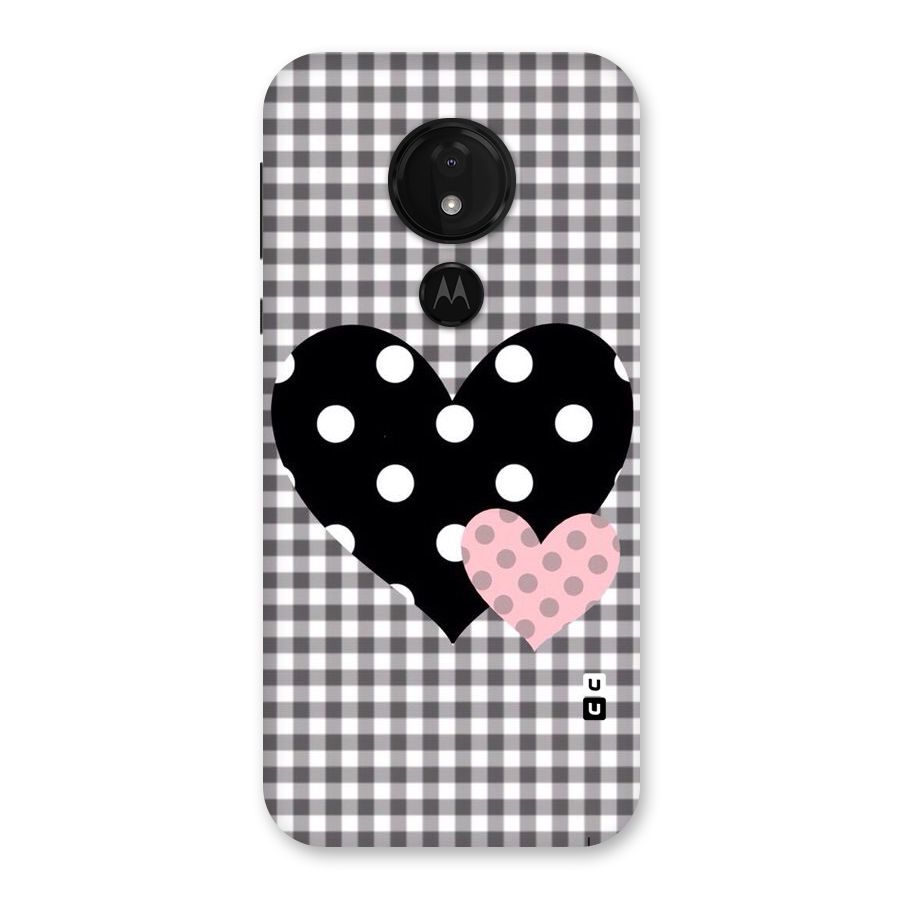 Polka Check Hearts Back Case for Moto G7 Power