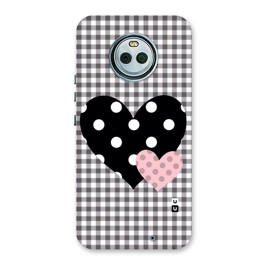 Polka Check Hearts Back Case for Moto X4