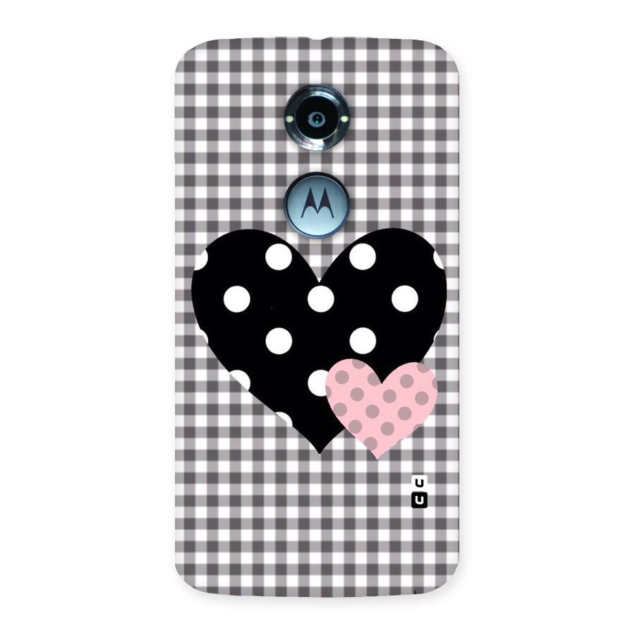 Polka Check Hearts Back Case for Moto X 2nd Gen