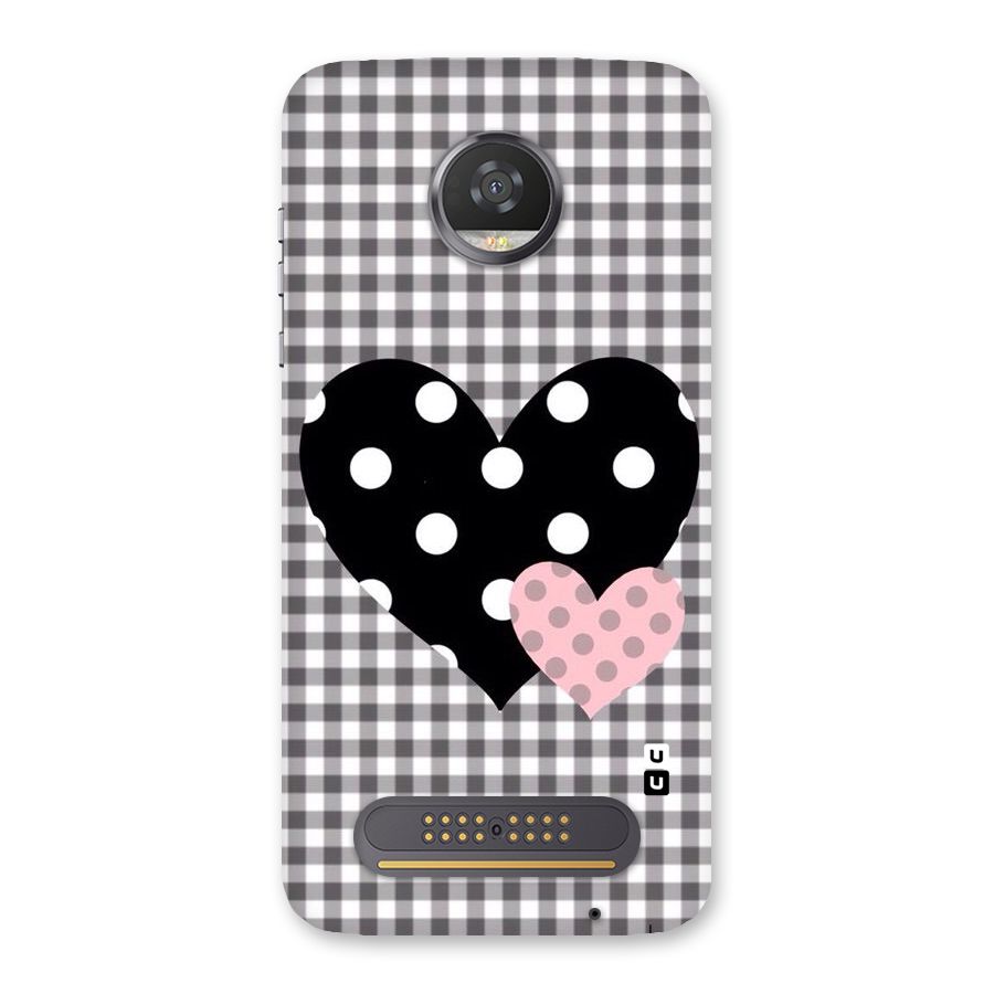 Polka Check Hearts Back Case for Moto Z2 Play