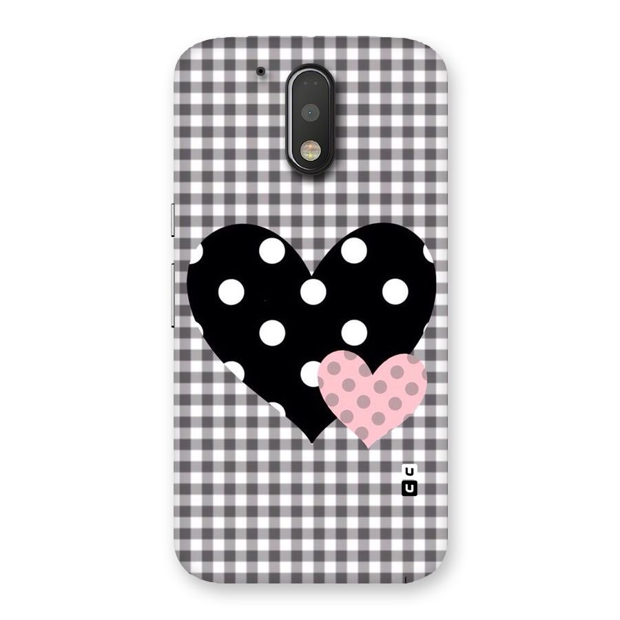 Polka Check Hearts Back Case for Motorola Moto G4 Plus