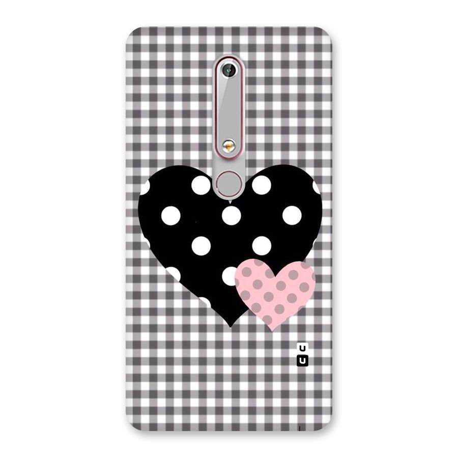 Polka Check Hearts Back Case for Nokia 6.1