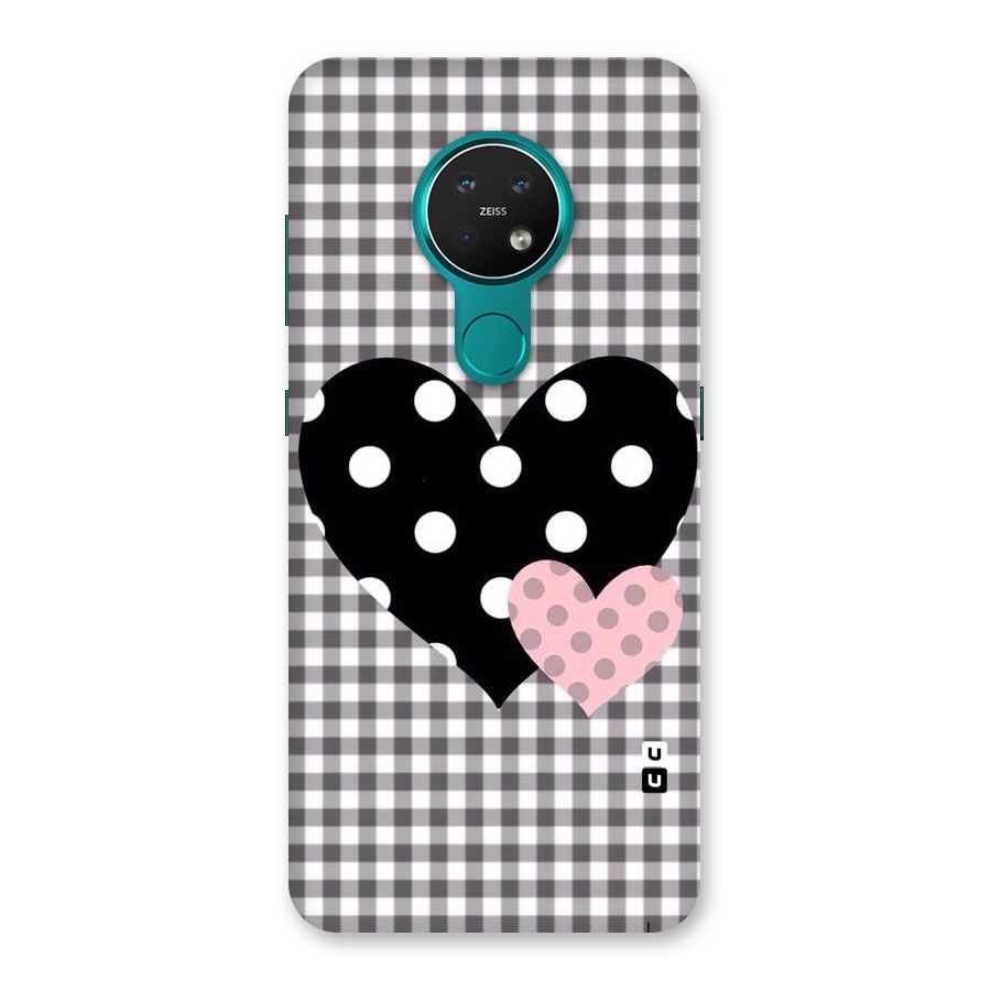 Polka Check Hearts Back Case for Nokia 7.2