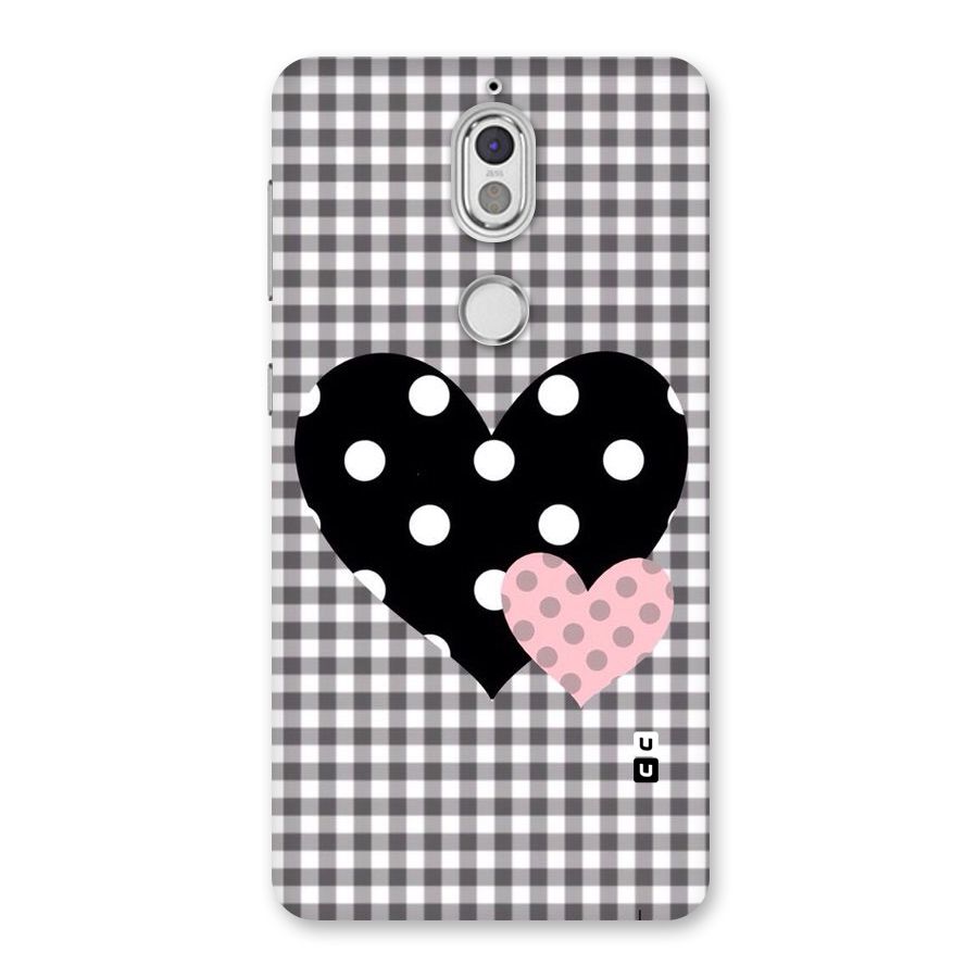 Polka Check Hearts Back Case for Nokia 7