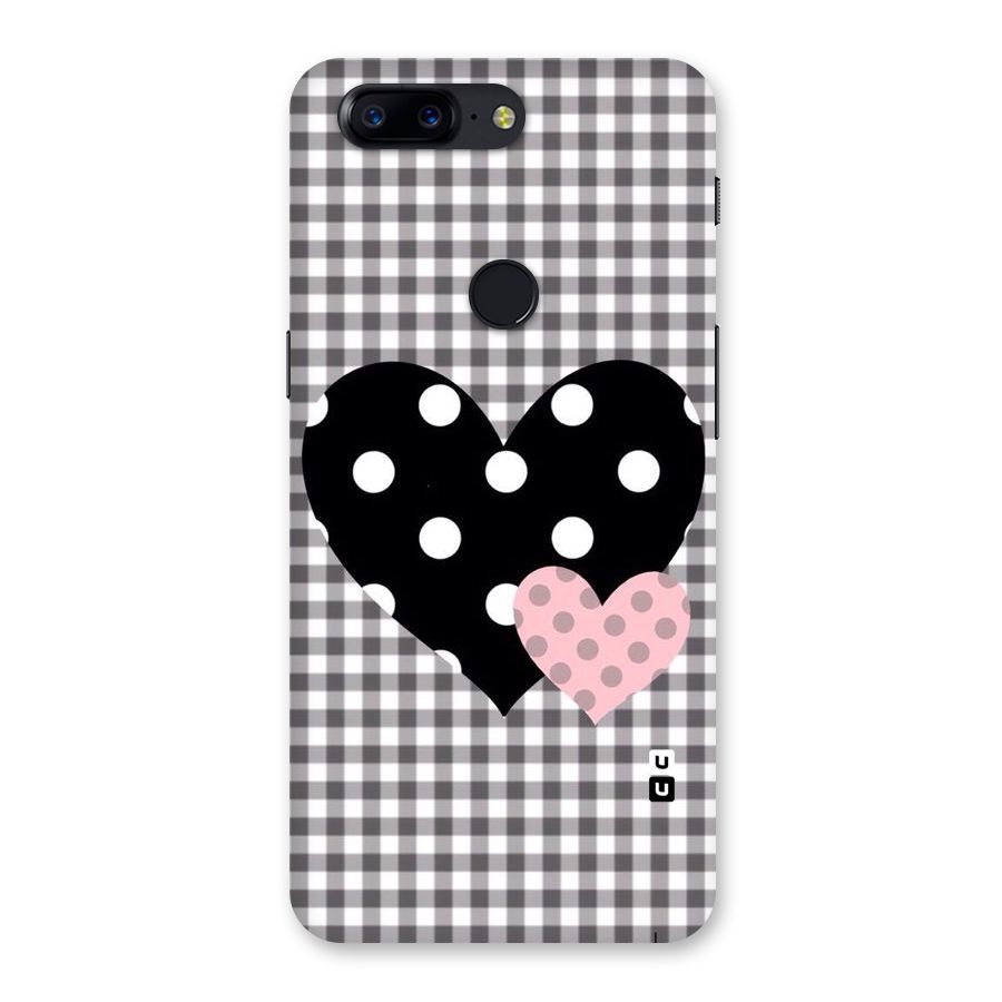 Polka Check Hearts Back Case for OnePlus 5T