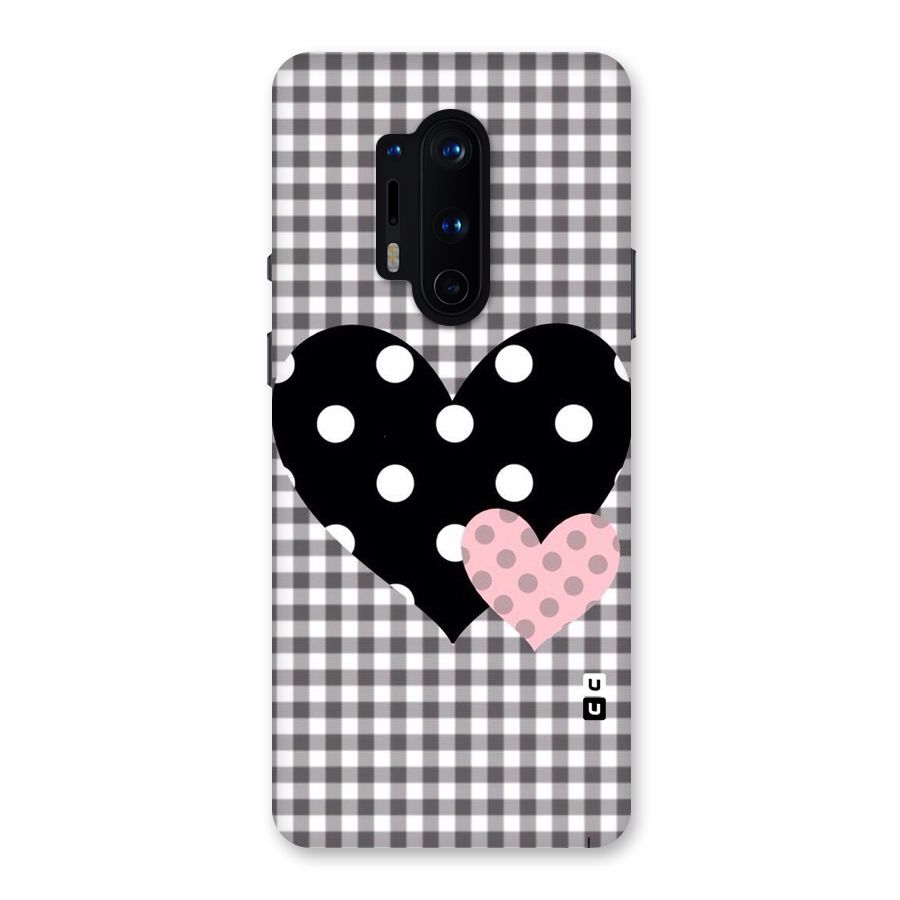 Polka Check Hearts Back Case for OnePlus 8 Pro
