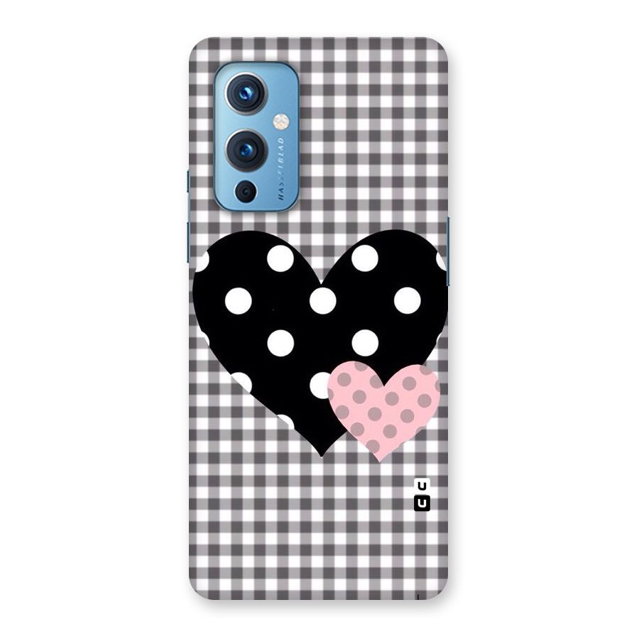 Polka Check Hearts Back Case for OnePlus 9