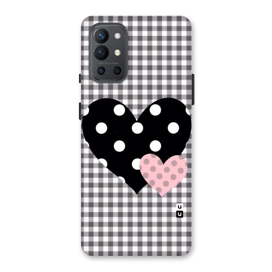 Polka Check Hearts Back Case for OnePlus 9R
