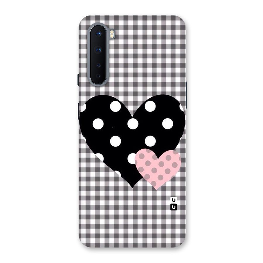 Polka Check Hearts Back Case for OnePlus Nord