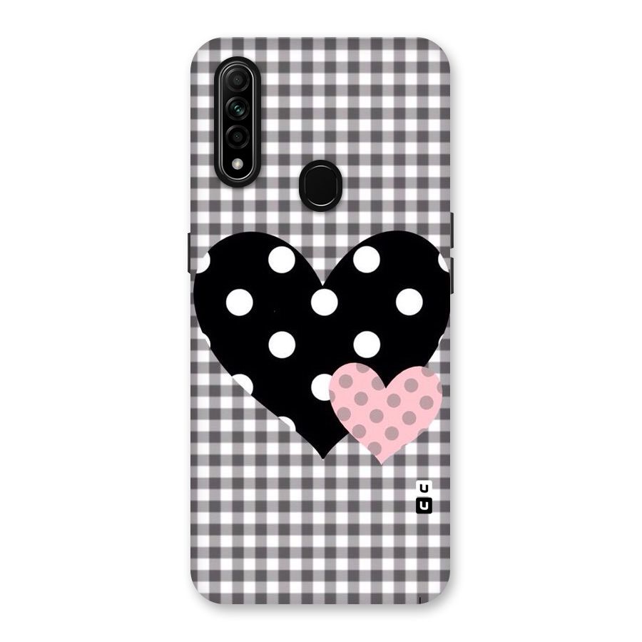 Polka Check Hearts Back Case for Oppo A31