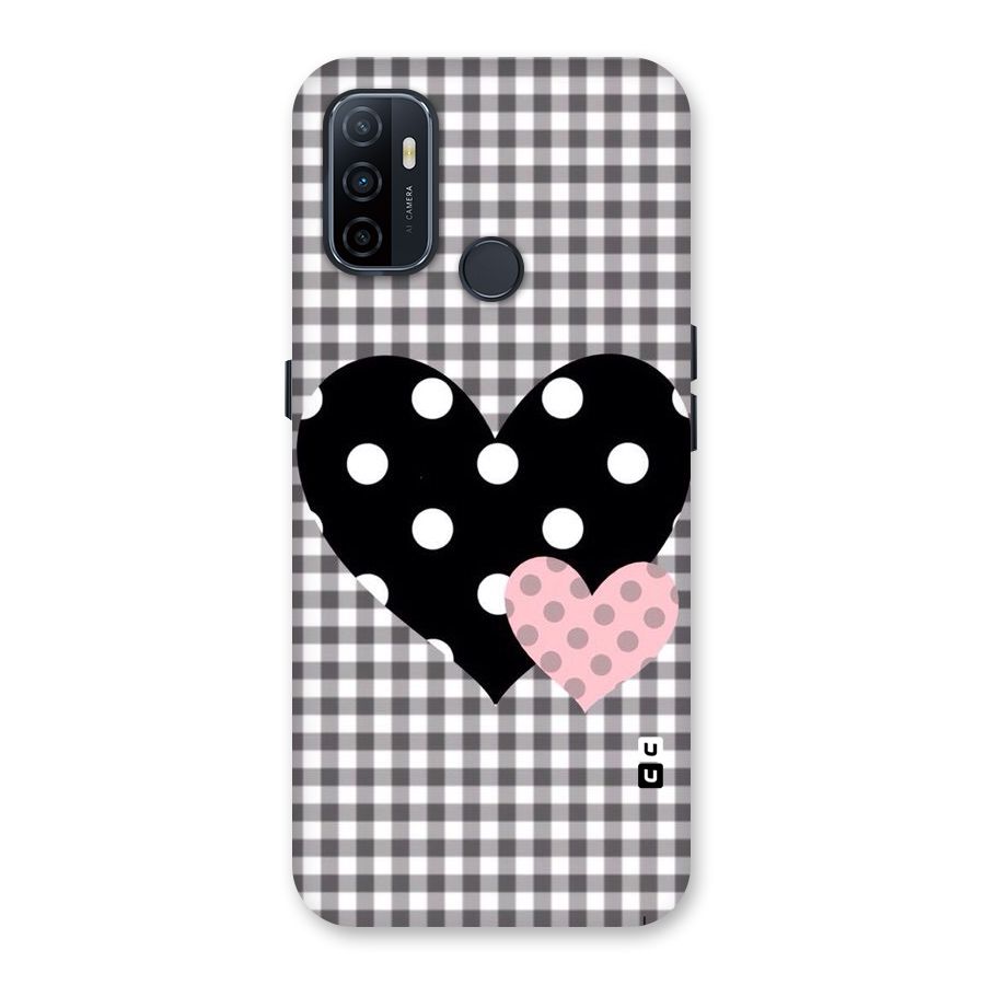 Polka Check Hearts Back Case for Oppo A32