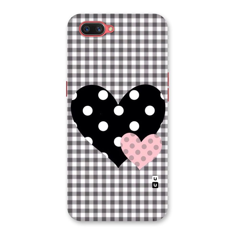 Polka Check Hearts Back Case for Oppo A3s