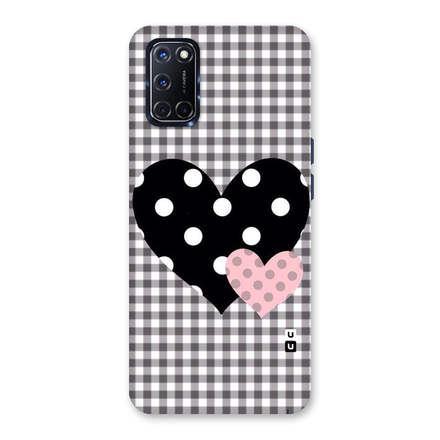 Polka Check Hearts Back Case for Oppo A52