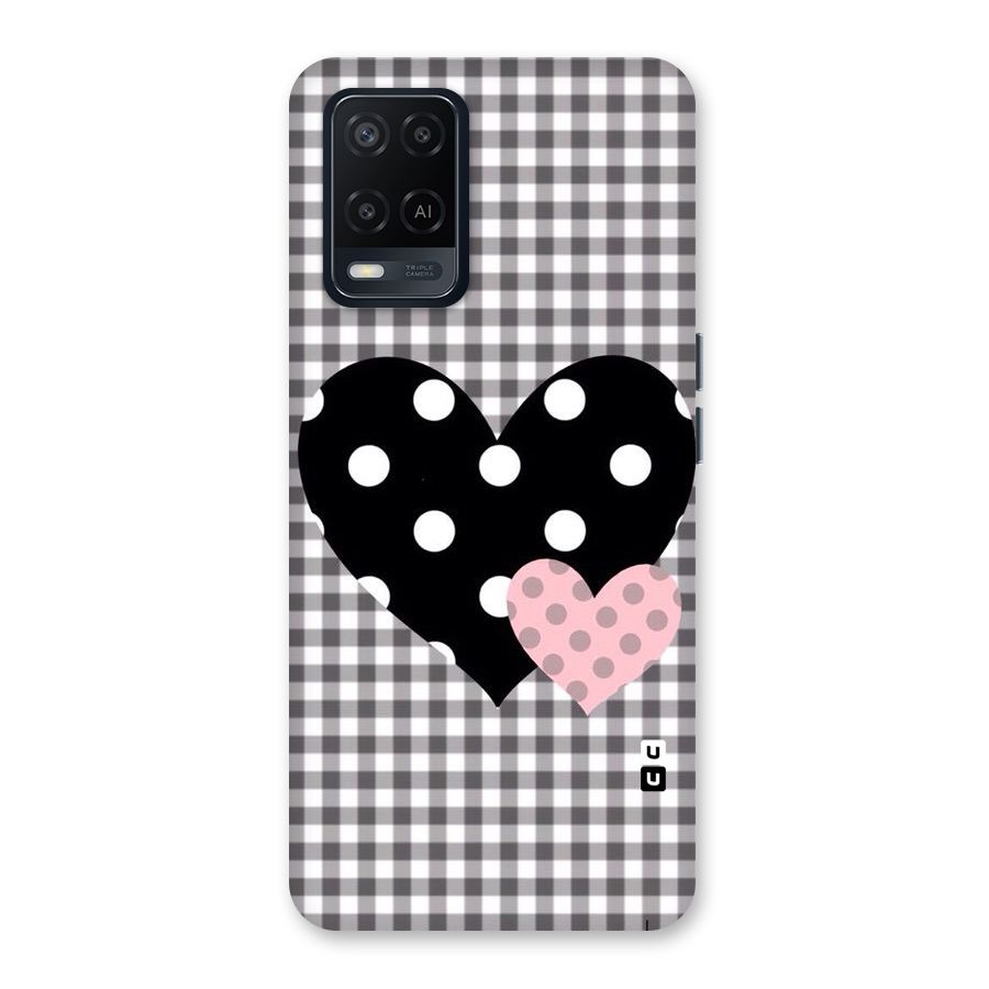 Polka Check Hearts Back Case for Oppo A54