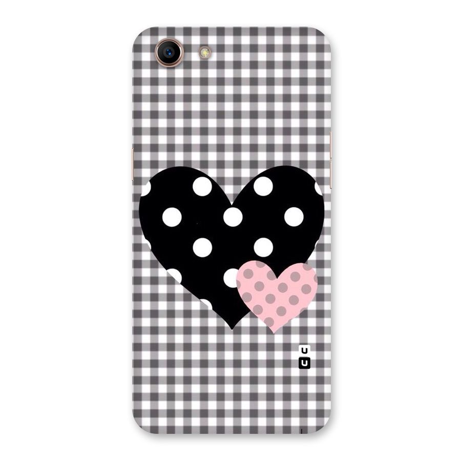 Polka Check Hearts Back Case for Oppo A83 (2018)