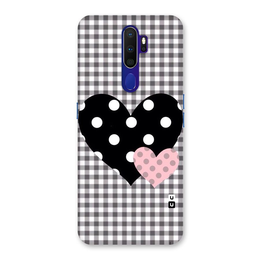 Polka Check Hearts Back Case for Oppo A9 (2020)