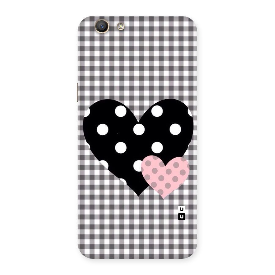Polka Check Hearts Back Case for Oppo F1s