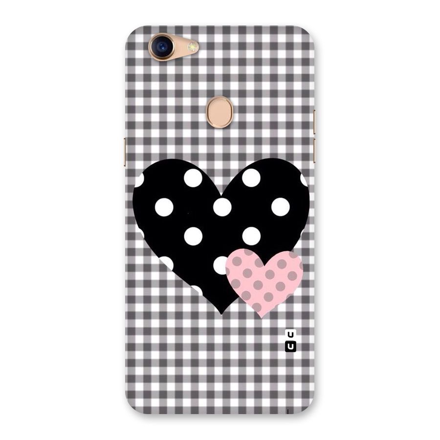 Polka Check Hearts Back Case for Oppo F5