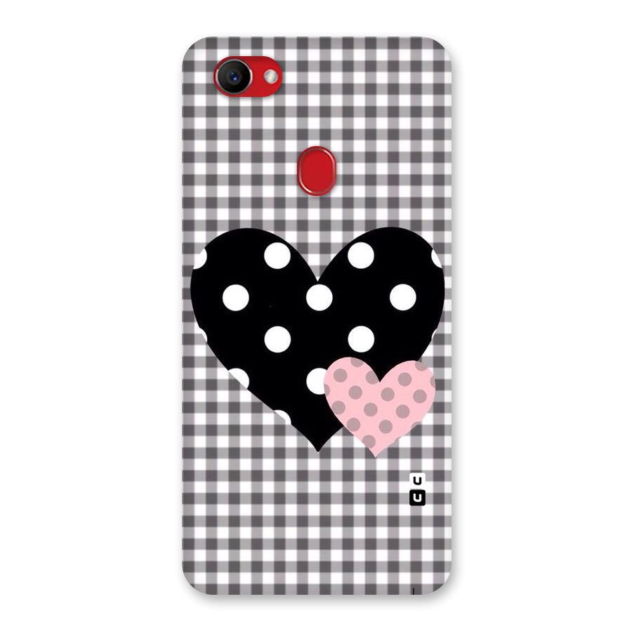 Polka Check Hearts Back Case for Oppo F7