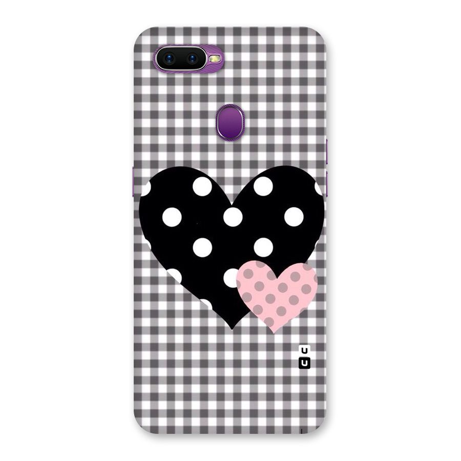 Polka Check Hearts Back Case for Oppo F9