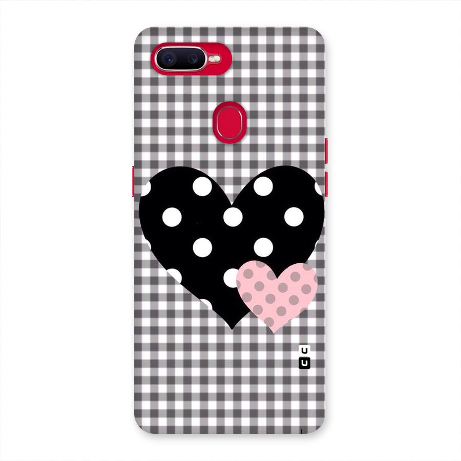 Polka Check Hearts Back Case for Oppo F9 Pro