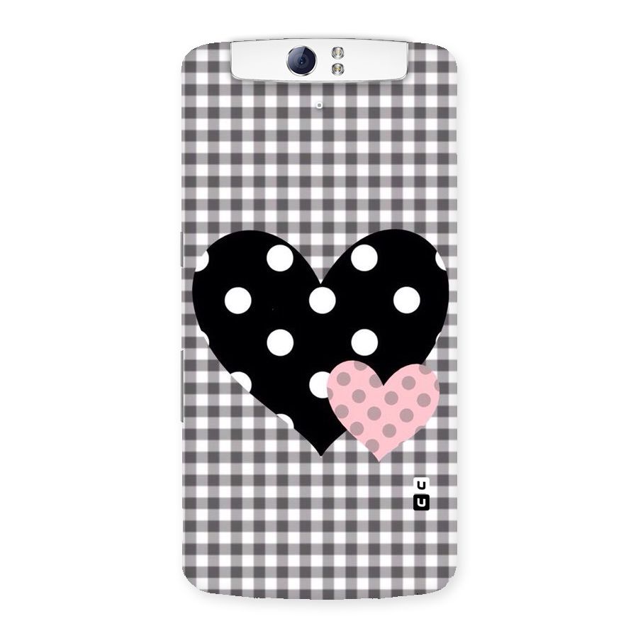 Polka Check Hearts Back Case for Oppo N1