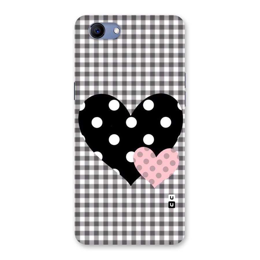 Polka Check Hearts Back Case for Oppo Realme 1