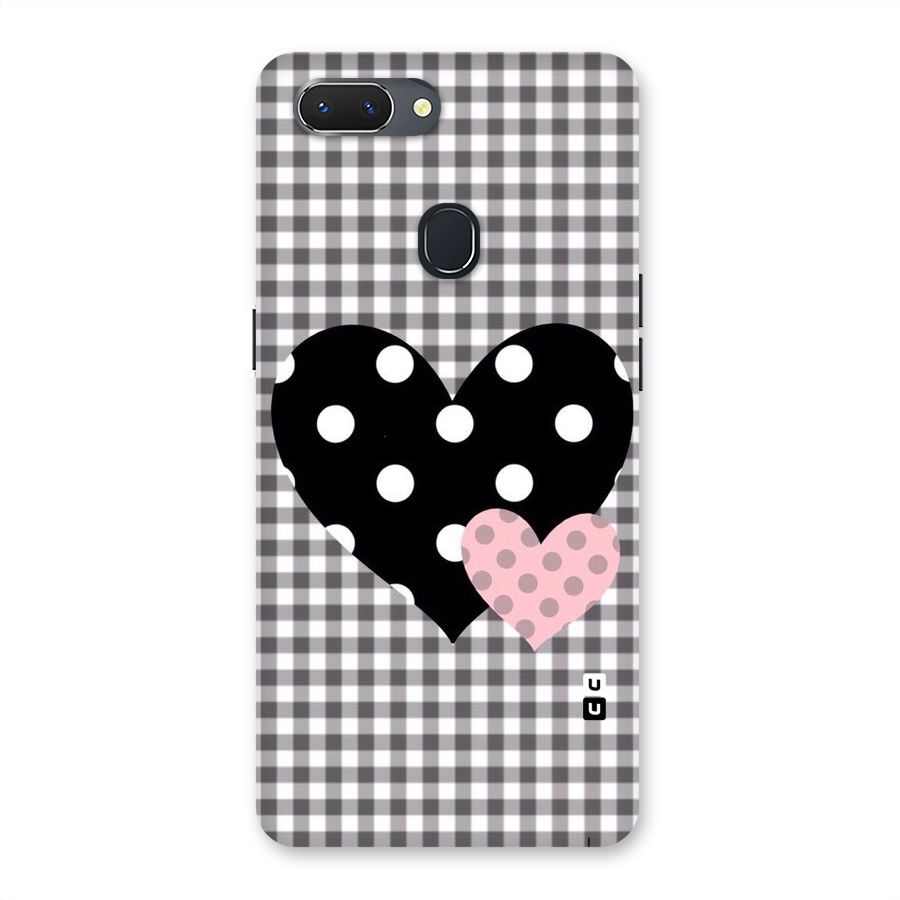 Polka Check Hearts Back Case for Oppo Realme 2