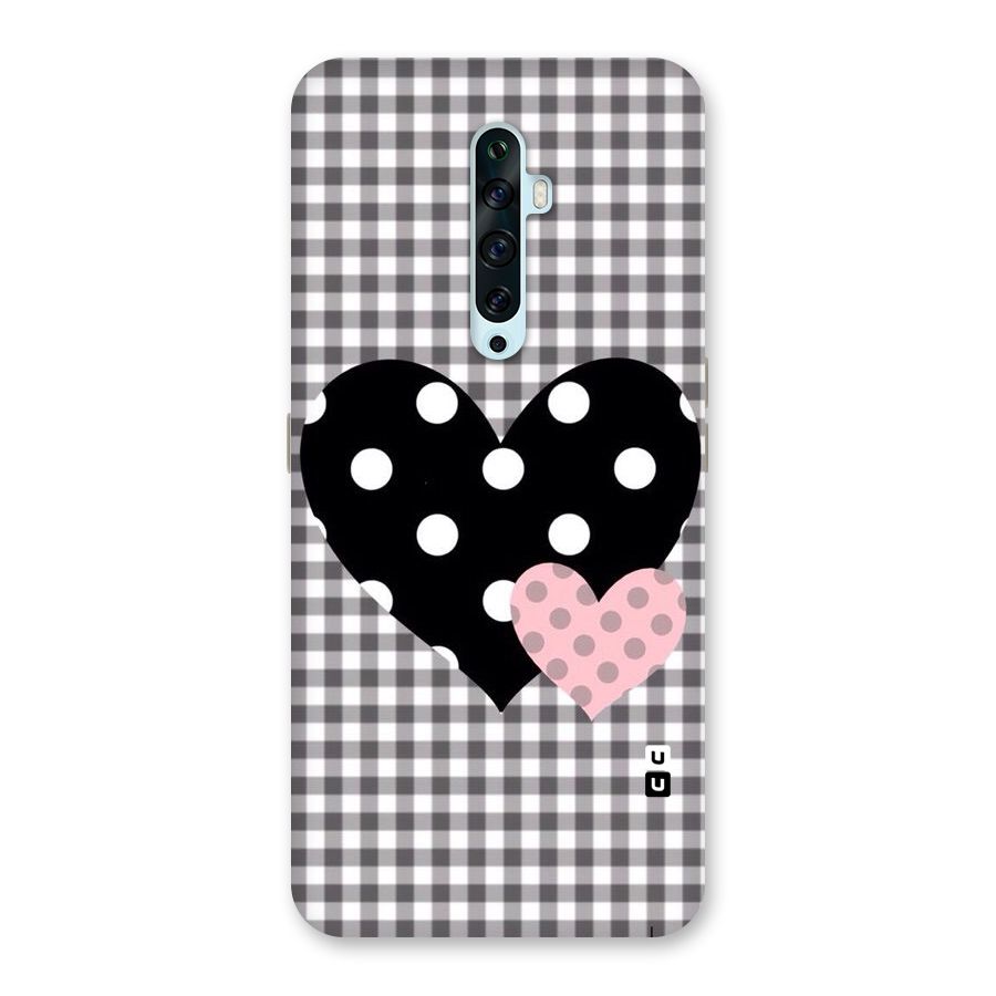 Polka Check Hearts Back Case for Oppo Reno2 Z