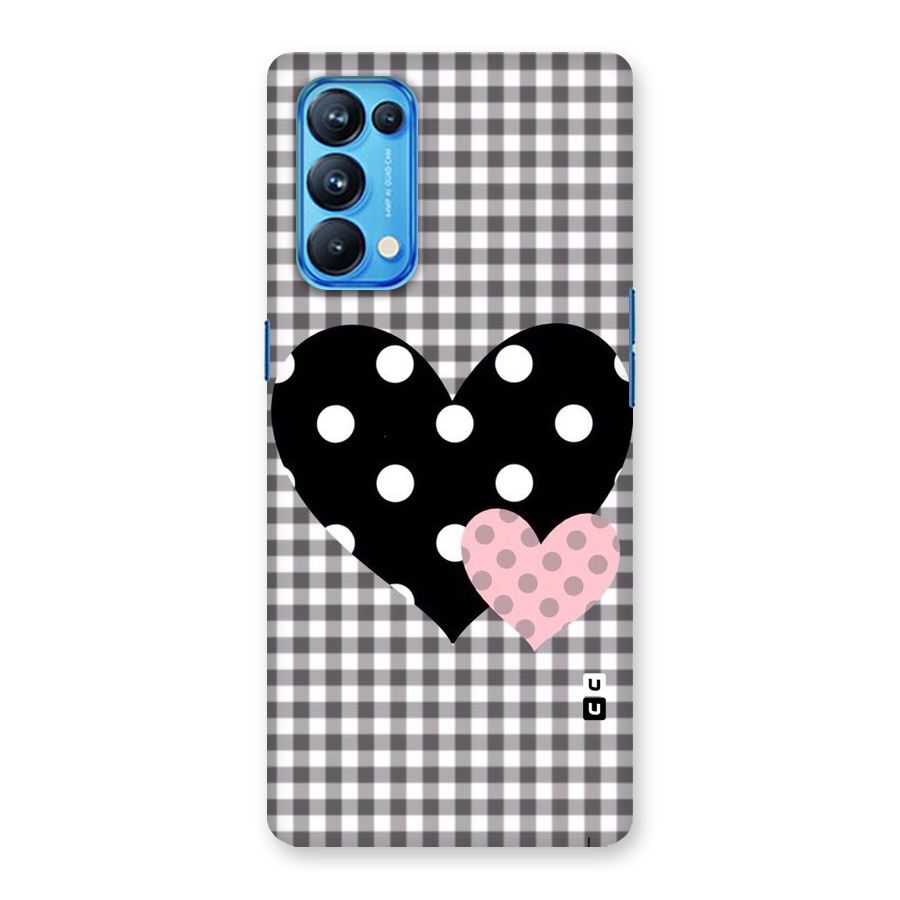 Polka Check Hearts Back Case for Oppo Reno5 Pro 5G