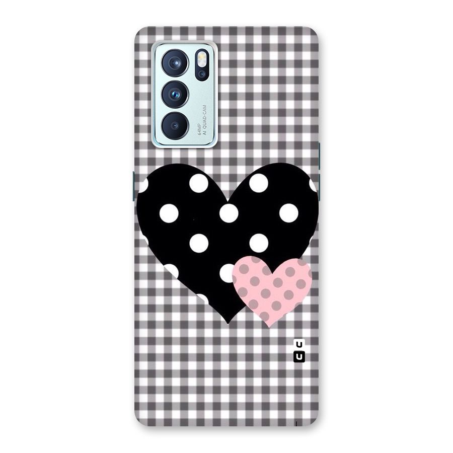 Polka Check Hearts Back Case for Oppo Reno6 Pro 5G