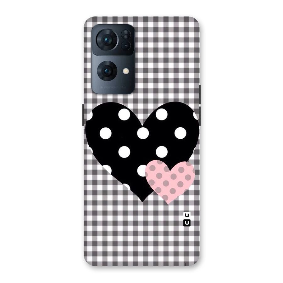 Polka Check Hearts Back Case for Oppo Reno7 Pro 5G