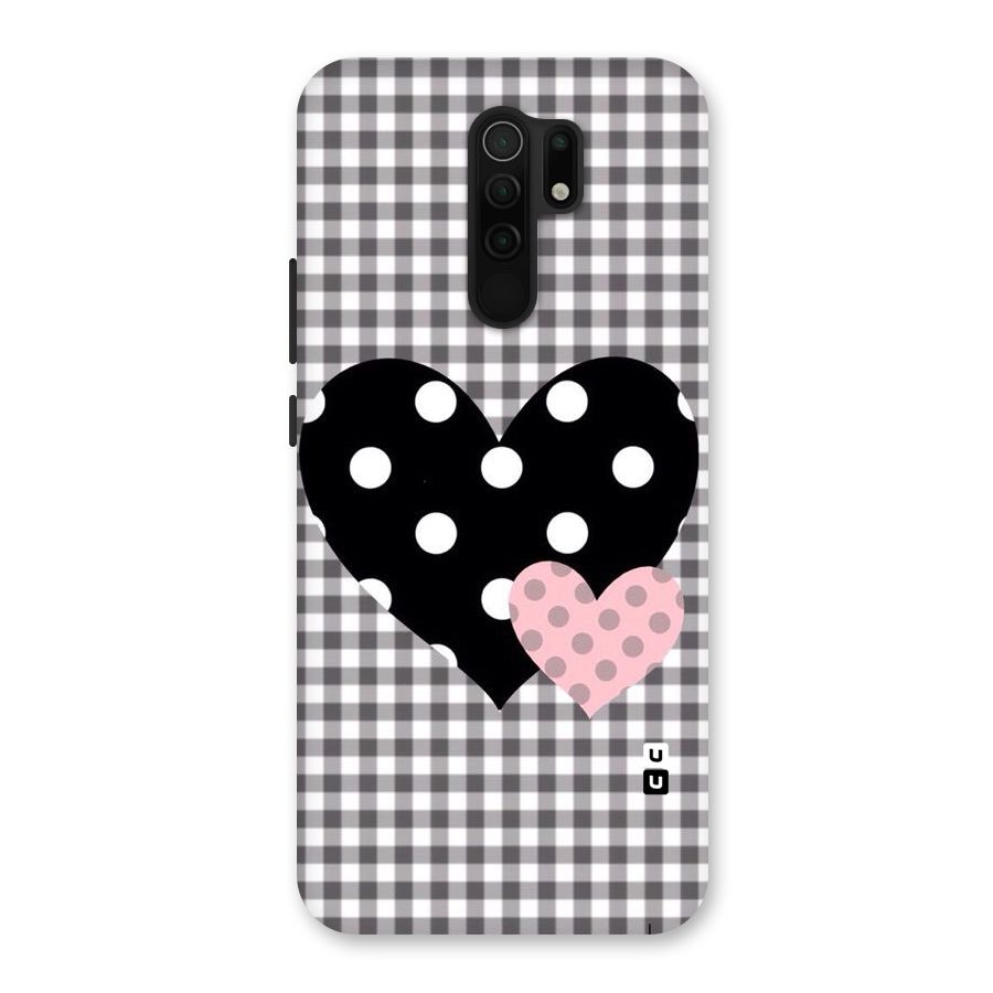 Polka Check Hearts Back Case for Poco M2