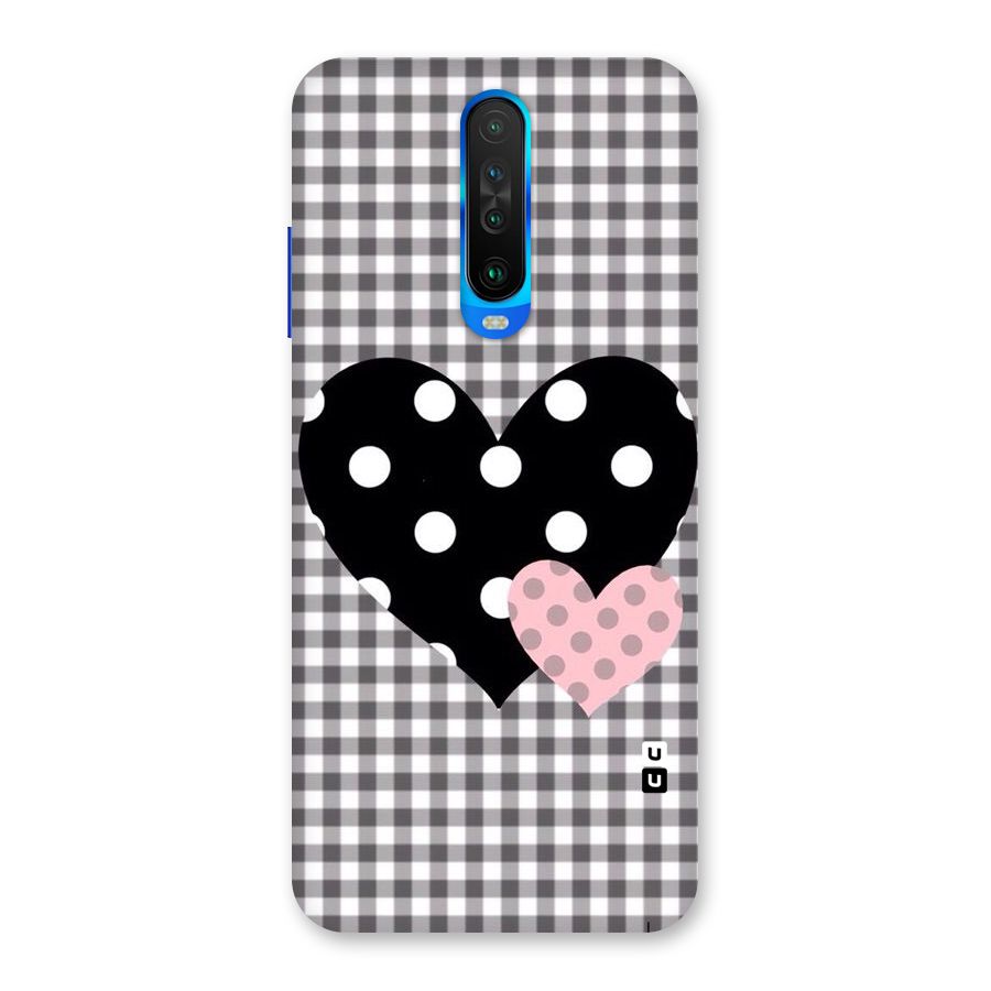 Polka Check Hearts Back Case for Poco X2