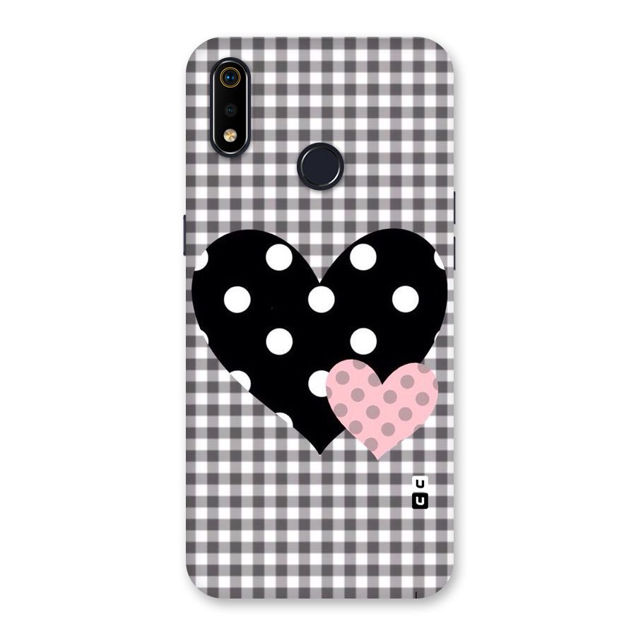 Polka Check Hearts Back Case for Realme 3i