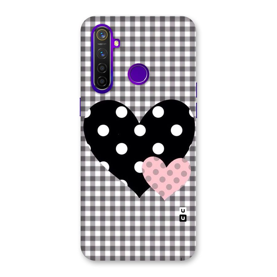 Polka Check Hearts Back Case for Realme 5 Pro
