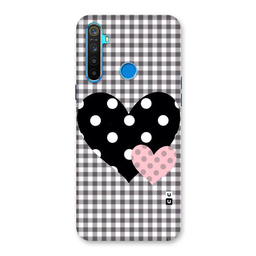 Polka Check Hearts Back Case for Realme 5s