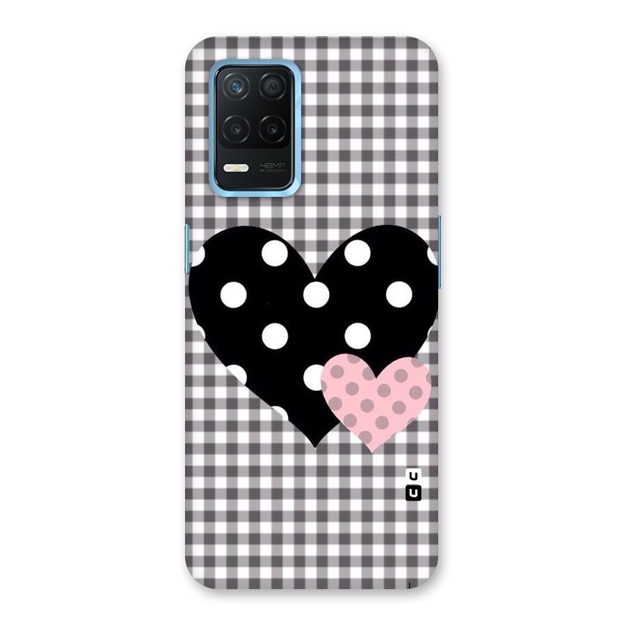 Polka Check Hearts Back Case for Realme 8 5G