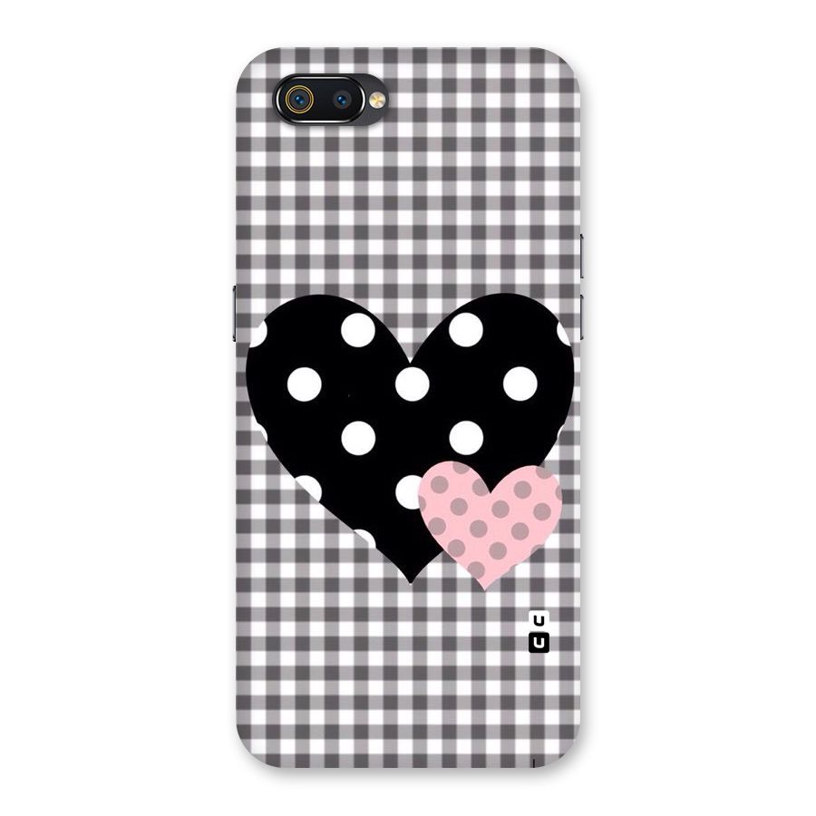 Polka Check Hearts Back Case for Realme C2