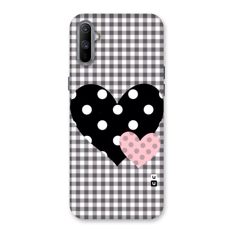 Polka Check Hearts Back Case for Realme C3