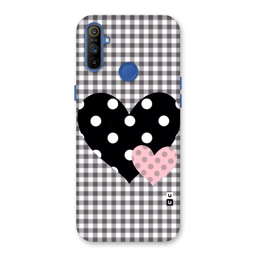 Polka Check Hearts Back Case for Realme Narzo 10A