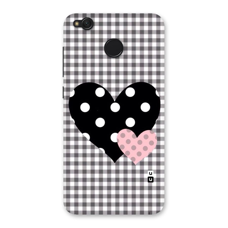 Polka Check Hearts Back Case for Redmi 4