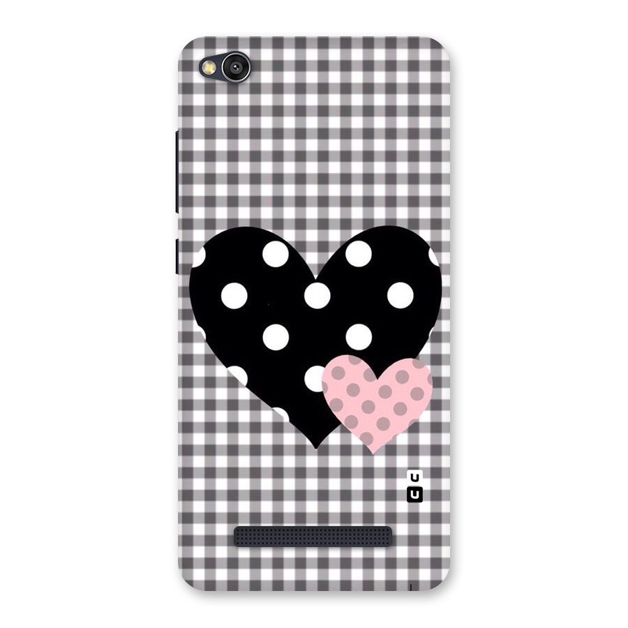 Polka Check Hearts Back Case for Redmi 4A