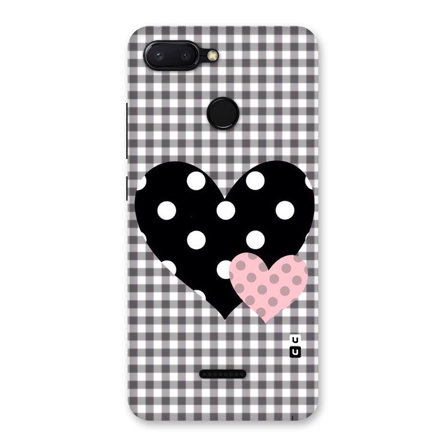 Polka Check Hearts Back Case for Redmi 6